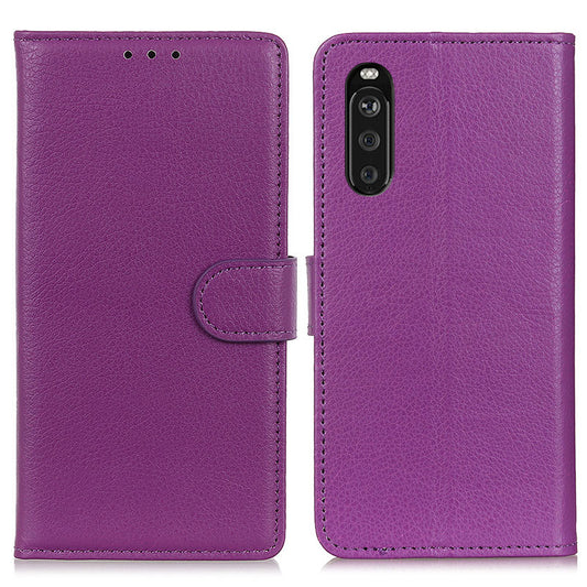 Classic Style Litchi Texture PU Leather Wallet Case Stand Cover for Sony Xperia 10 III 5G
