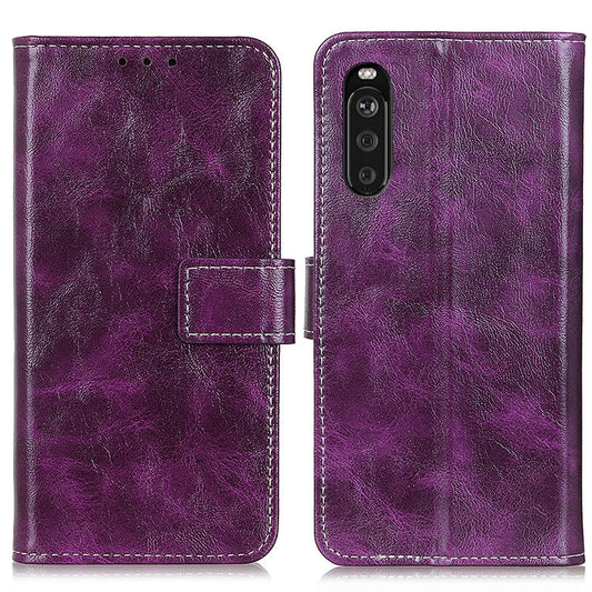 Vintage Crazy Horse Texture Wallet Stand Leather Phone Case for Sony Xperia 10 III 5G / Xperia 10 III Lite
