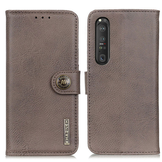KHAZNEH Magnetic Buckle PU Leather Phone Wallet Shell Case for Sony Xperia 1 III 5G