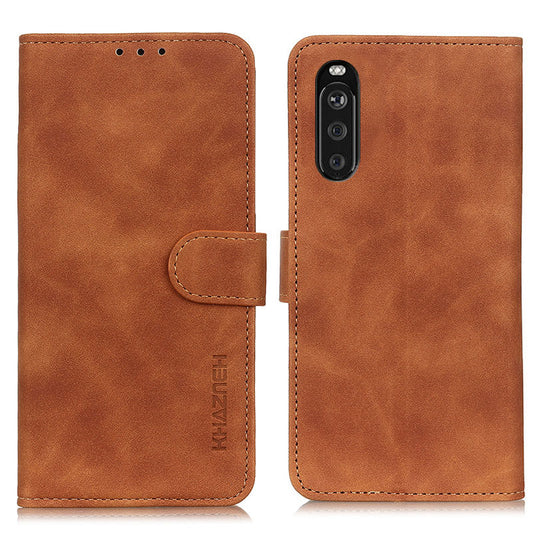 KHAZNEH Wallet Design Retro Texture Style PU Leather Case for Sony Xperia 10 III 5G / Xperia 10 III Lite