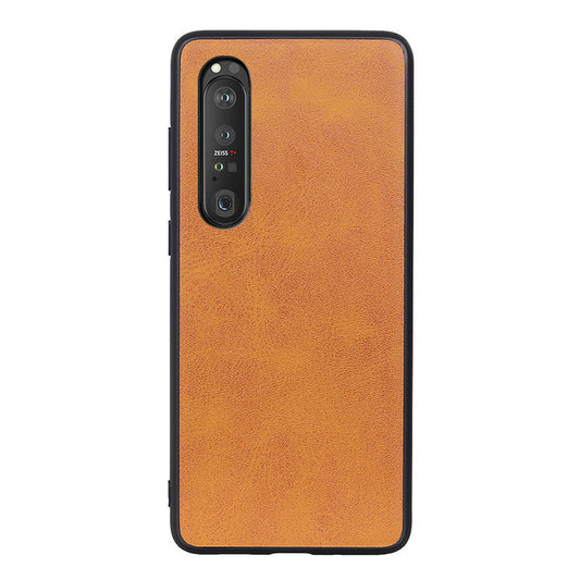 Full Protection Bi-color Leather Coated TPU + PC Phone Case for Sony Xperia 1 III 5G