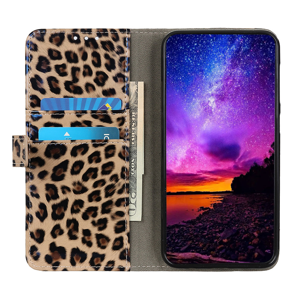 Leopard Texture Leather Wallet Stand Cell Phone Protective Case for Sony Xperia 1 III 5G