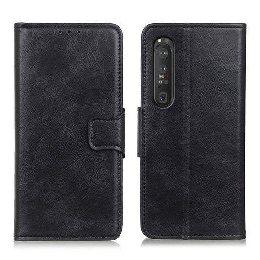 Folio Flip Crazy Horse Texture Wallet Design PU Leather Stand Protector Cover for Sony Xperia 1 III 5G