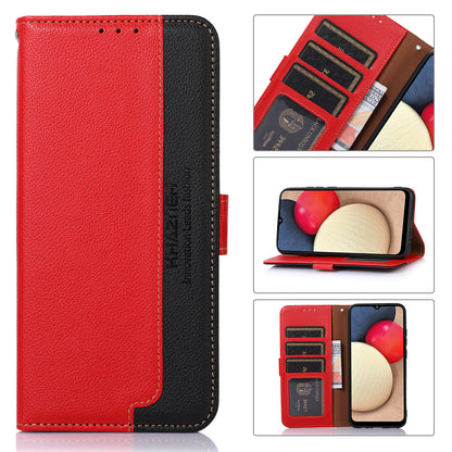 KHAZNEH Litchi Skin Design RFID Anti-theft Swiping Function Leather Phone Case Cover for Sony Xperia 5 III 5G