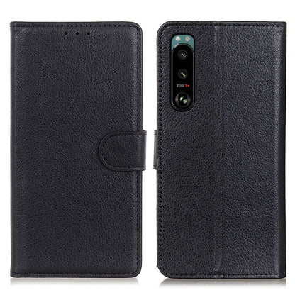 Litchi Texture Leather Wallet Stand Flip Case for Sony Xperia 5 III 5G
