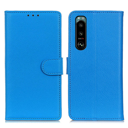 Litchi Texture Leather Wallet Stand Flip Case for Sony Xperia 5 III 5G