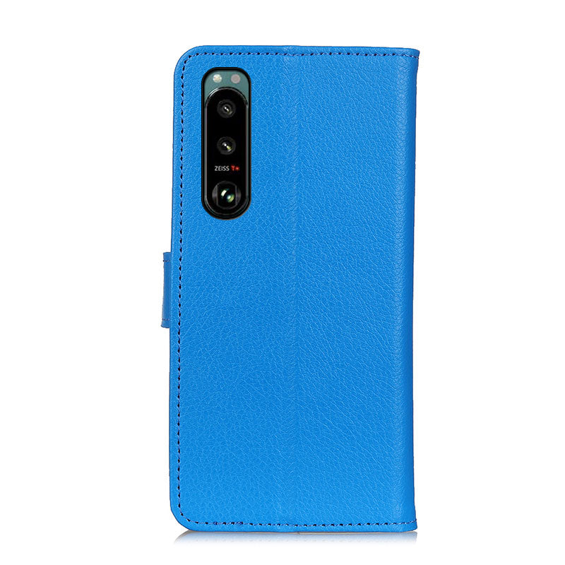 Litchi Texture Leather Wallet Stand Flip Case for Sony Xperia 5 III 5G