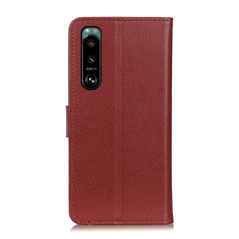 Litchi Texture Leather Wallet Stand Flip Case for Sony Xperia 5 III 5G