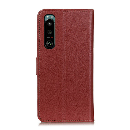 Litchi Texture Leather Wallet Stand Flip Case for Sony Xperia 5 III 5G