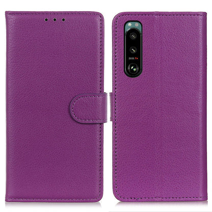 Litchi Texture Leather Wallet Stand Flip Case for Sony Xperia 5 III 5G