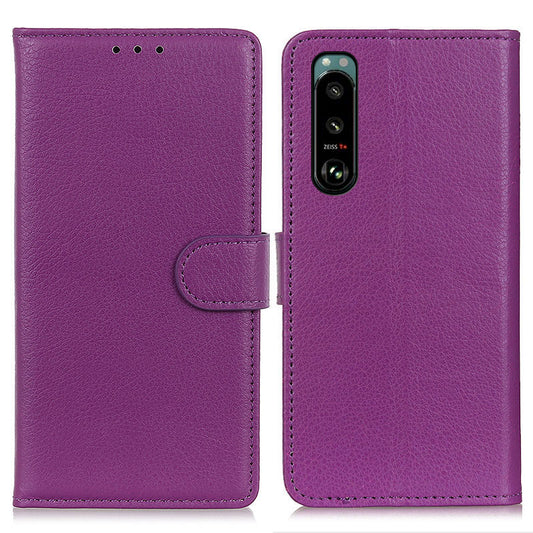 Litchi Texture Leather Wallet Stand Flip Case for Sony Xperia 5 III 5G