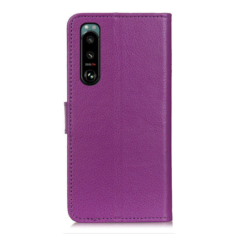 Litchi Texture Leather Wallet Stand Flip Case for Sony Xperia 5 III 5G