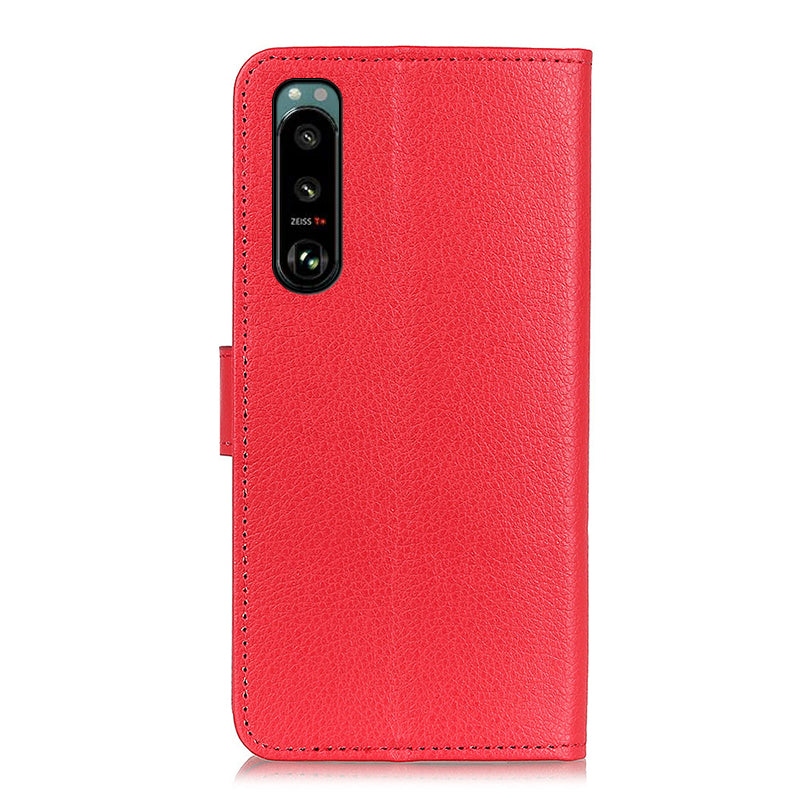 Litchi Texture Leather Wallet Stand Flip Case for Sony Xperia 5 III 5G