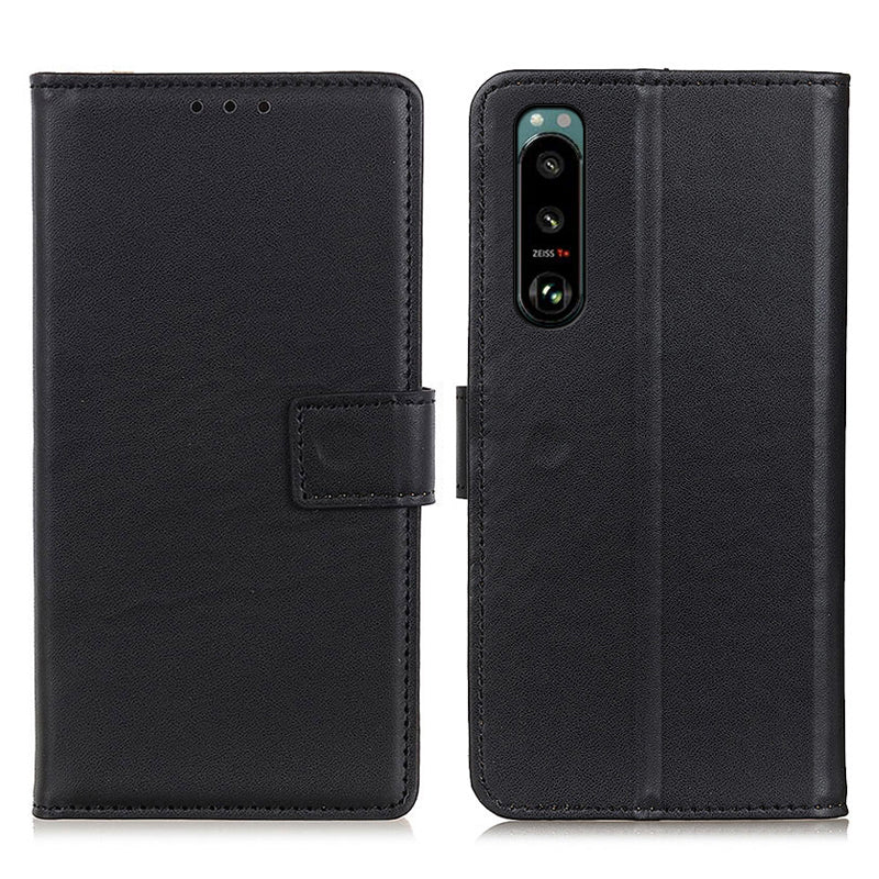 Magnetic Clasp PU Leather Protective Phone Wallet Stand Shell Case for Sony Xperia 5 III 5G
