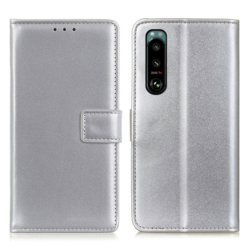 Magnetic Clasp PU Leather Protective Phone Wallet Stand Shell Case for Sony Xperia 5 III 5G
