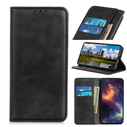 Auto-absorbed Split Leather Wallet Phone Cover with Stand Shell for Sony Xperia 5 III 5G