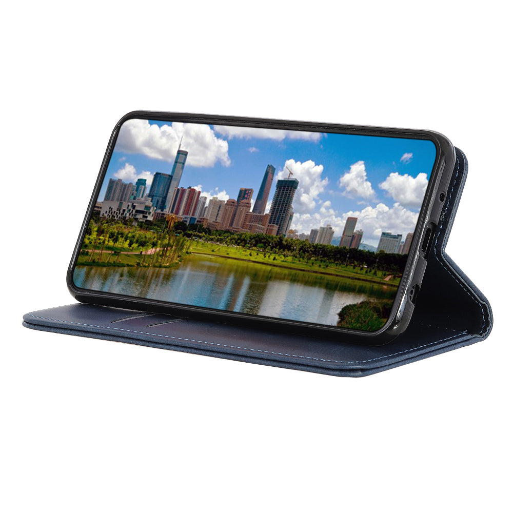 Auto-absorbed Split Leather Wallet Phone Cover with Stand Shell for Sony Xperia 5 III 5G