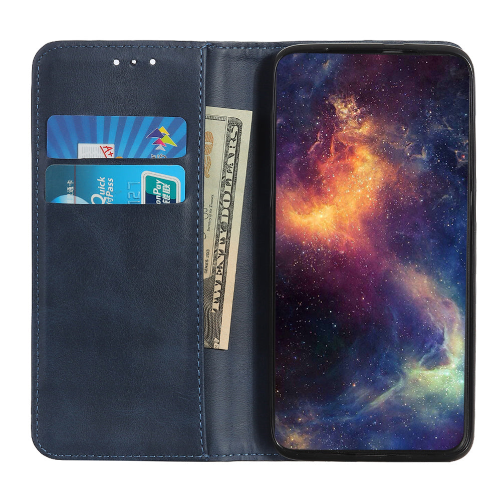 Auto-absorbed Split Leather Wallet Phone Cover with Stand Shell for Sony Xperia 5 III 5G