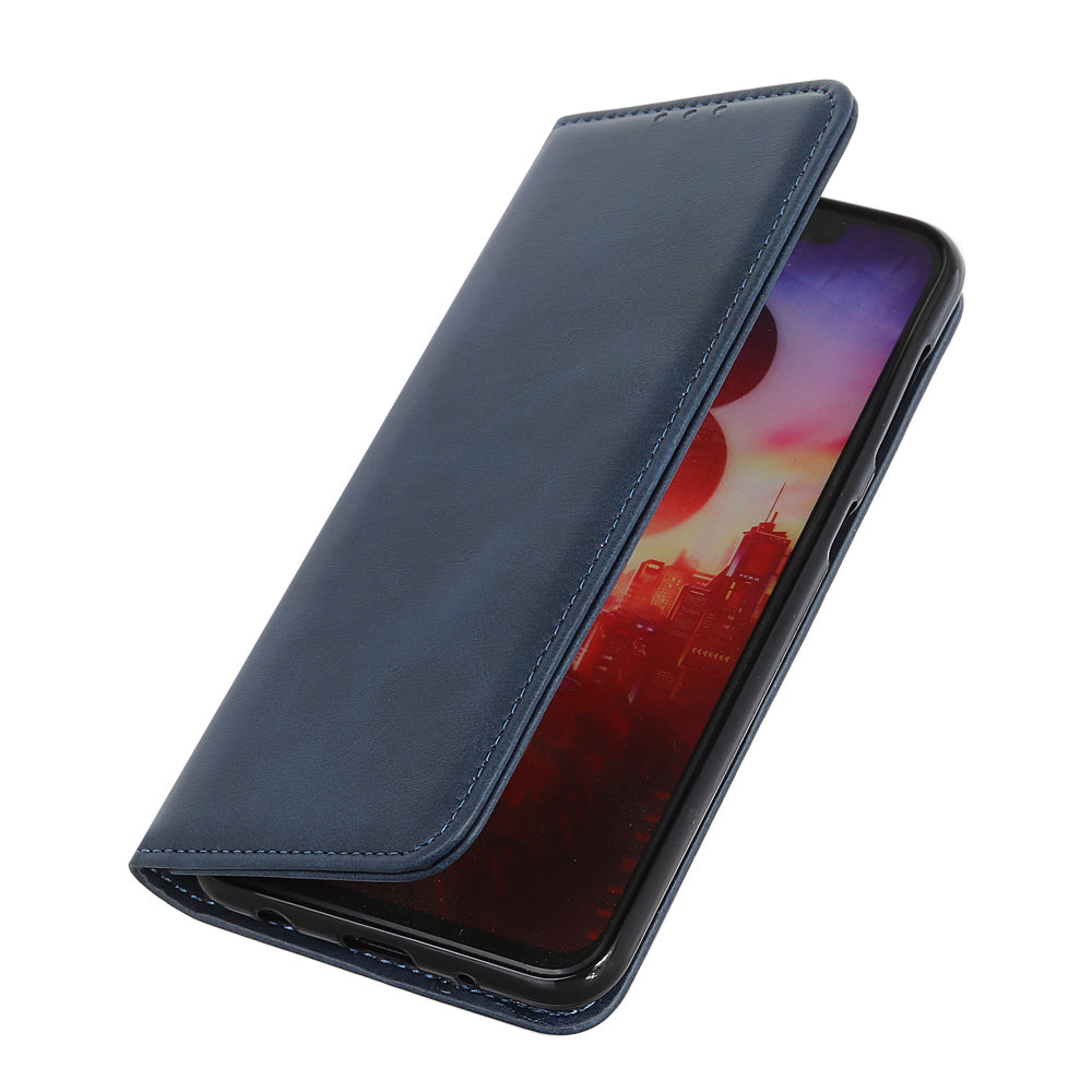 Auto-absorbed Split Leather Wallet Phone Cover with Stand Shell for Sony Xperia 5 III 5G