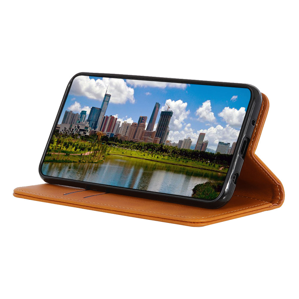 Auto-absorbed Split Leather Wallet Phone Cover with Stand Shell for Sony Xperia 5 III 5G
