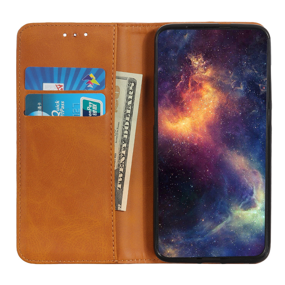 Auto-absorbed Split Leather Wallet Phone Cover with Stand Shell for Sony Xperia 5 III 5G