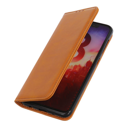Auto-absorbed Split Leather Wallet Phone Cover with Stand Shell for Sony Xperia 5 III 5G