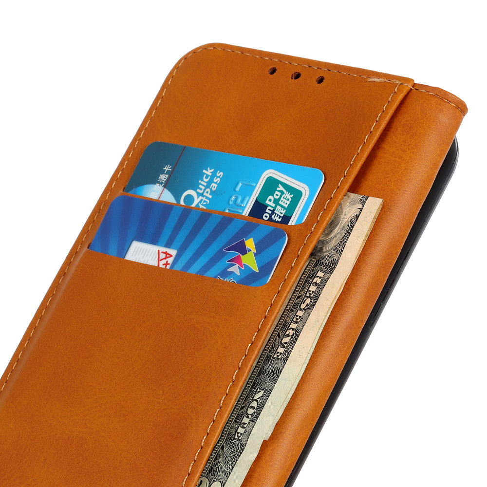 Auto-absorbed Split Leather Wallet Phone Cover with Stand Shell for Sony Xperia 5 III 5G