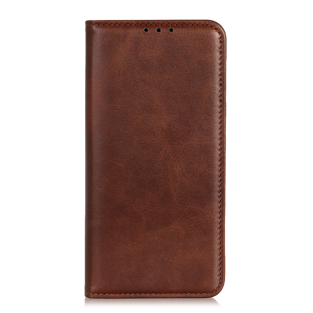 Auto-absorbed Split Leather Wallet Phone Cover with Stand Shell for Sony Xperia 5 III 5G