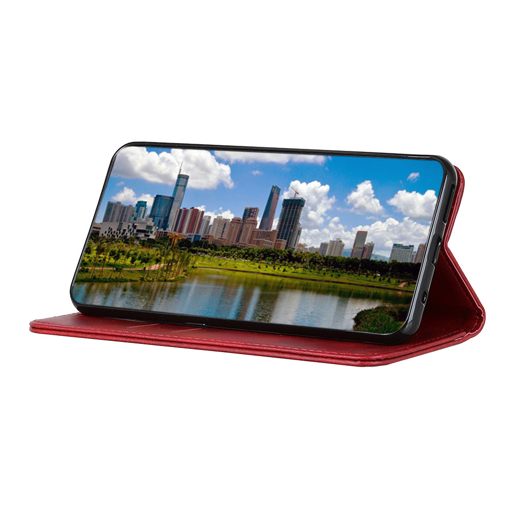 Auto-absorbed Split Leather Wallet Phone Cover with Stand Shell for Sony Xperia 5 III 5G