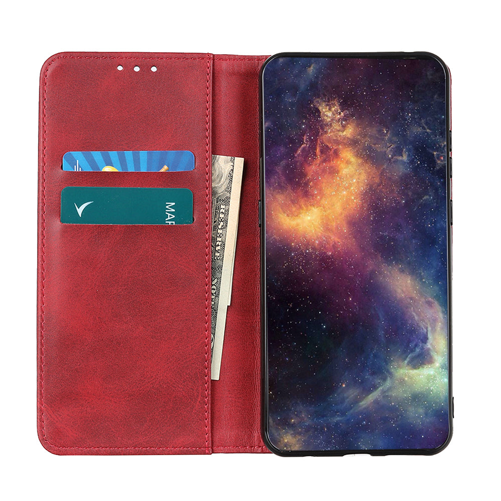 Auto-absorbed Split Leather Wallet Phone Cover with Stand Shell for Sony Xperia 5 III 5G