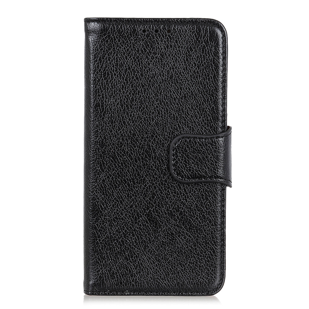 Full-Protection Nappa Texture Wallet Design Split Leather Stand Phone Cover Shell for Sony Xperia 5 III 5G