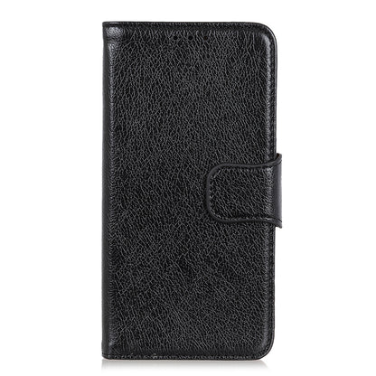 Full-Protection Nappa Texture Wallet Design Split Leather Stand Phone Cover Shell for Sony Xperia 5 III 5G
