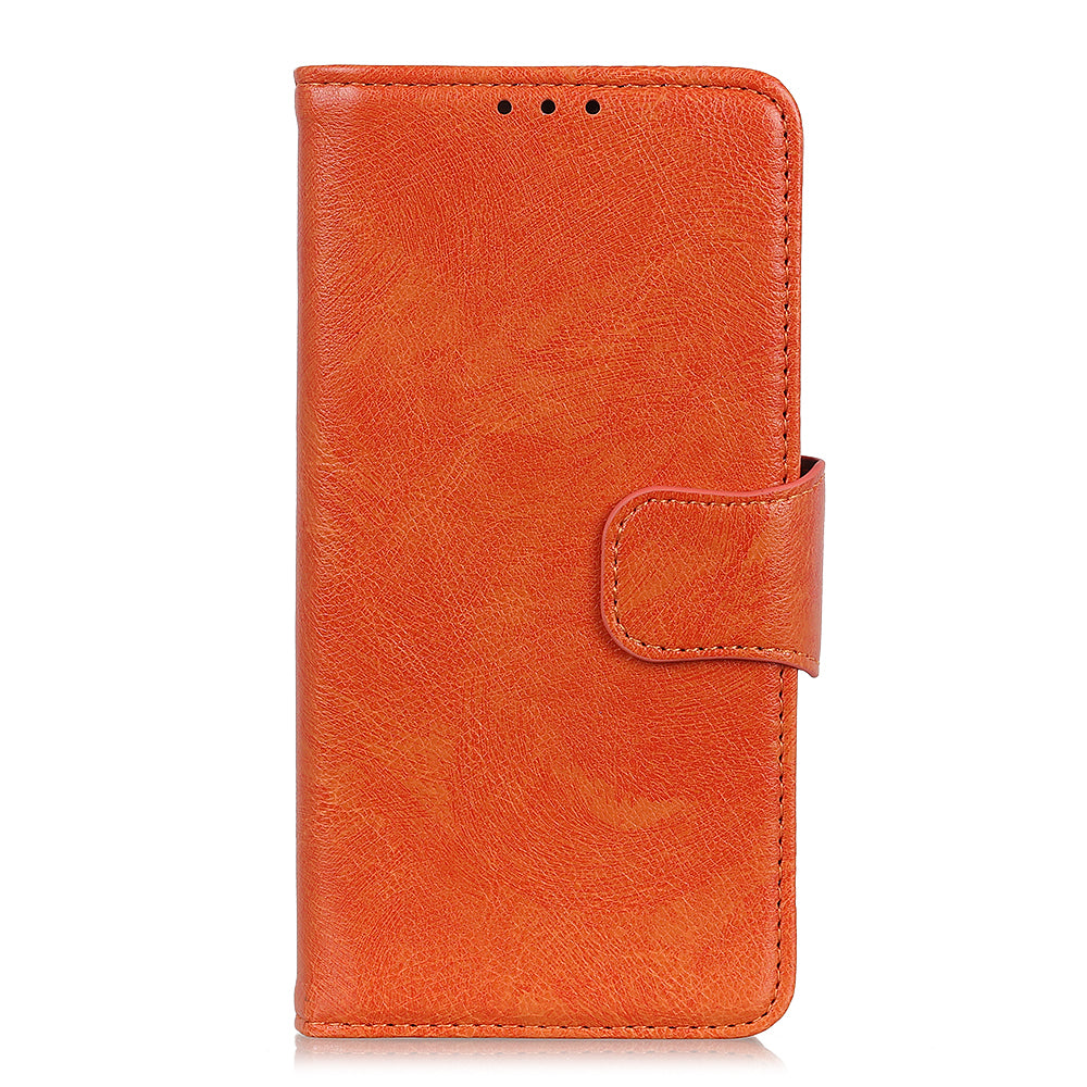 Full-Protection Nappa Texture Wallet Design Split Leather Stand Phone Cover Shell for Sony Xperia 5 III 5G