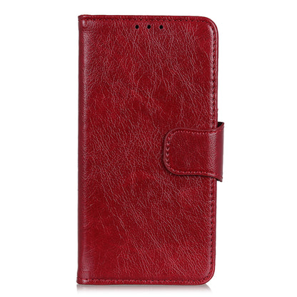 Full-Protection Nappa Texture Wallet Design Split Leather Stand Phone Cover Shell for Sony Xperia 5 III 5G