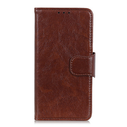 Full-Protection Nappa Texture Wallet Design Split Leather Stand Phone Cover Shell for Sony Xperia 5 III 5G