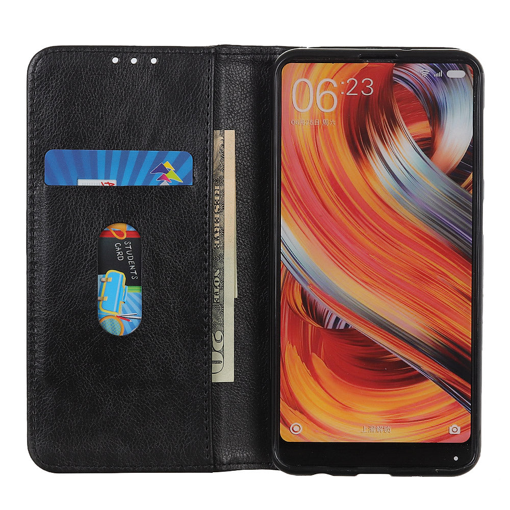 Auto-absorbed Litchi Texture Split Leather Case Stand Cover with Wallet for Sony Xperia 5 III 5G