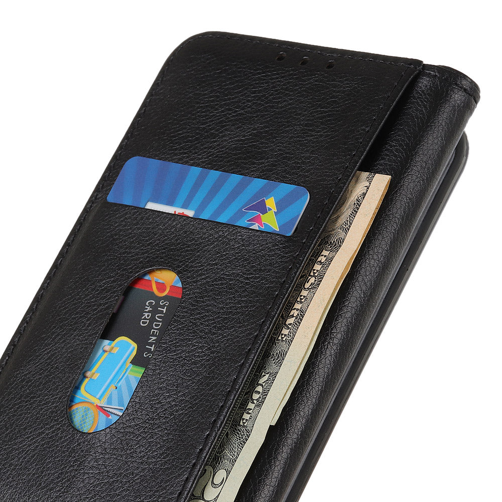 Auto-absorbed Litchi Texture Split Leather Case Stand Cover with Wallet for Sony Xperia 5 III 5G