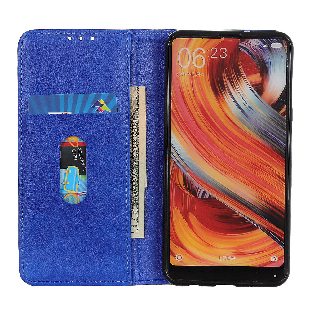 Auto-absorbed Litchi Texture Split Leather Case Stand Cover with Wallet for Sony Xperia 5 III 5G