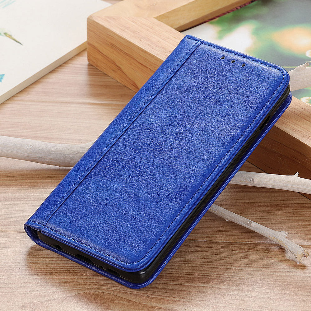 Auto-absorbed Litchi Texture Split Leather Case Stand Cover with Wallet for Sony Xperia 5 III 5G