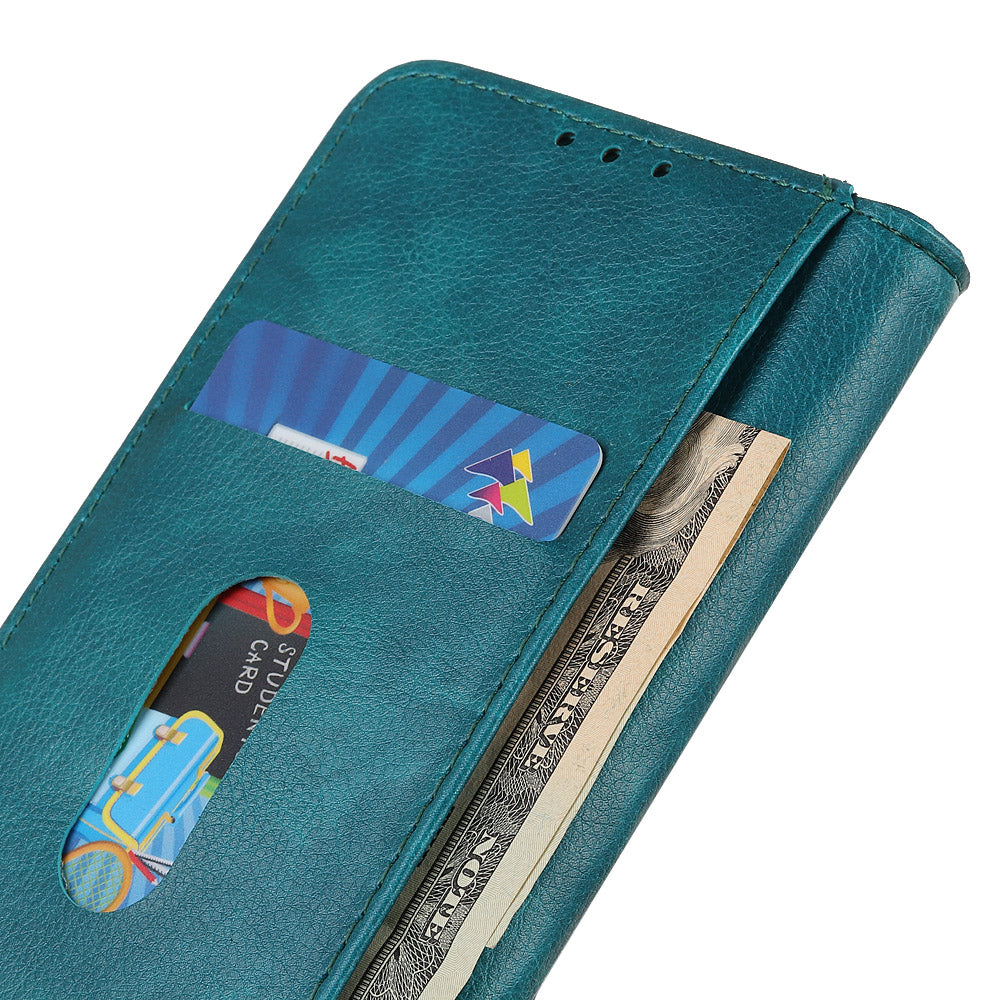 Auto-absorbed Litchi Texture Split Leather Case Stand Cover with Wallet for Sony Xperia 5 III 5G