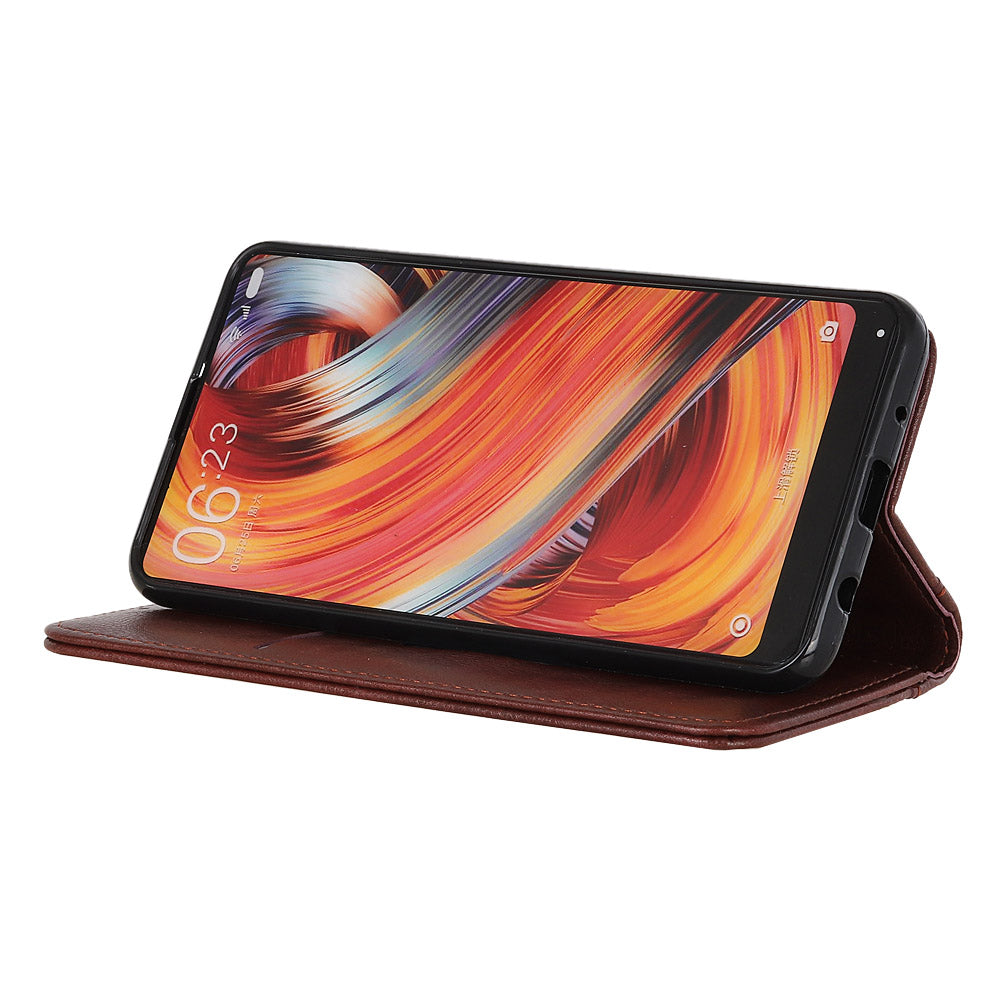 Auto-absorbed Litchi Texture Split Leather Case Stand Cover with Wallet for Sony Xperia 5 III 5G