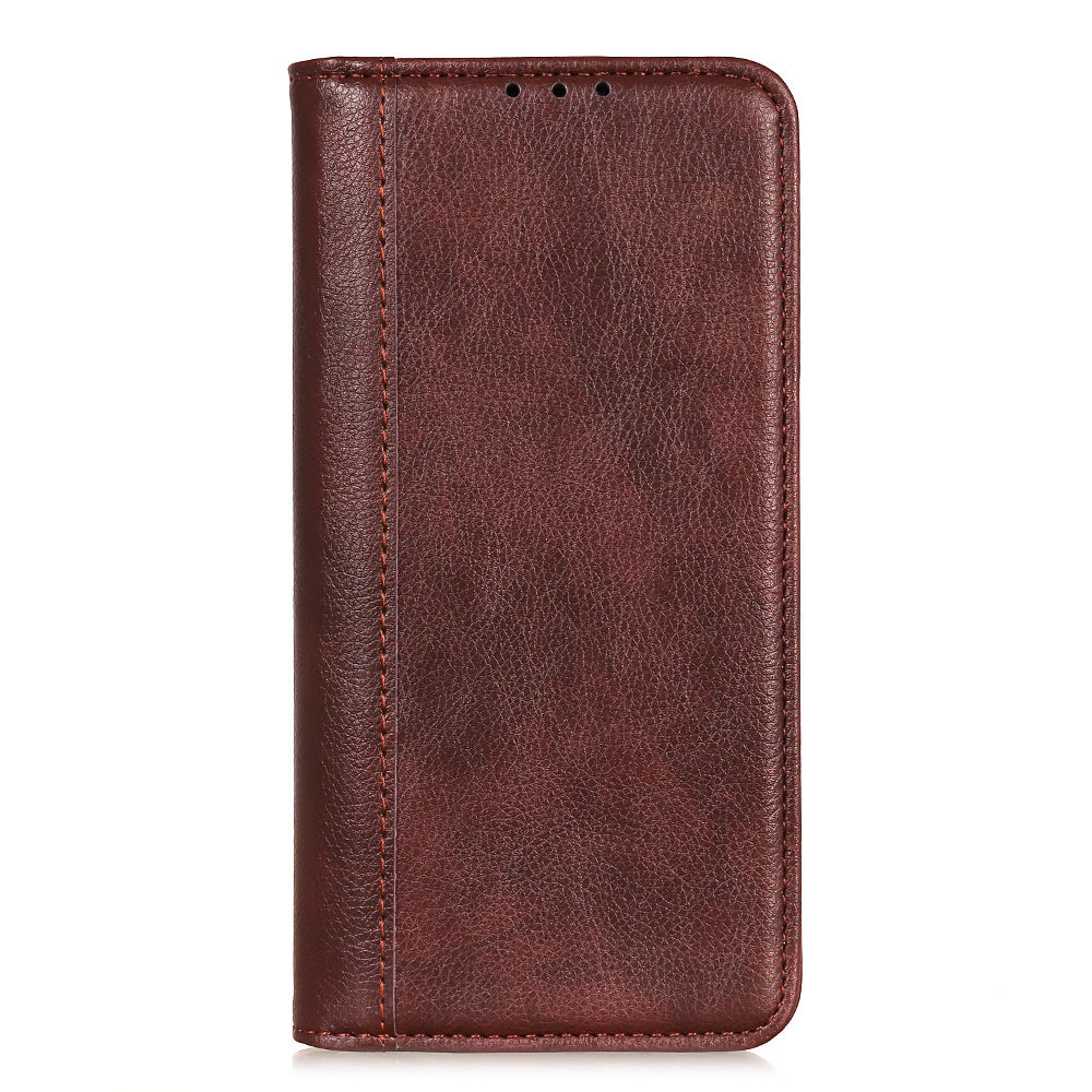 Auto-absorbed Litchi Texture Split Leather Case Stand Cover with Wallet for Sony Xperia 5 III 5G