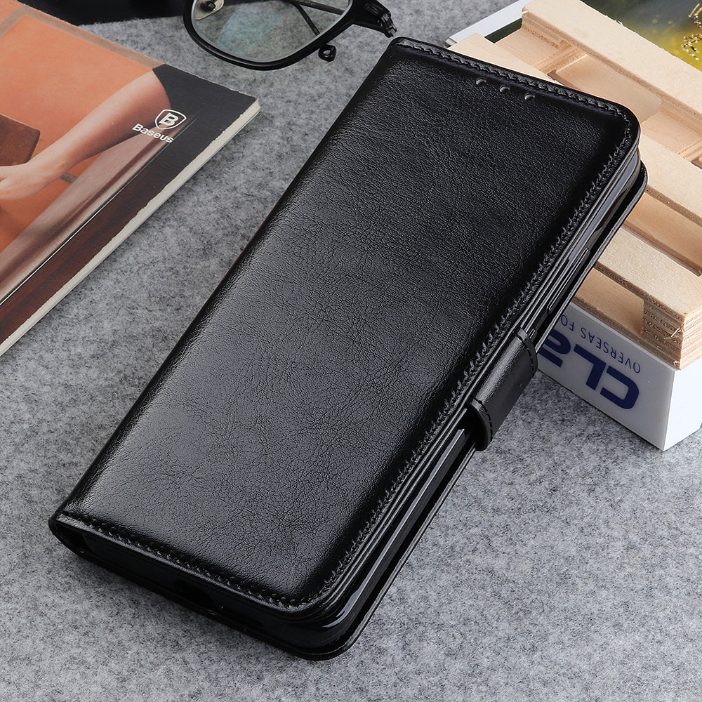 Crazy Horse Texture Leather Wallet Stand Cellphone Shell Case for Sony Xperia 5 III 5G