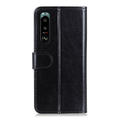 Crazy Horse Texture Leather Wallet Stand Cellphone Shell Case for Sony Xperia 5 III 5G
