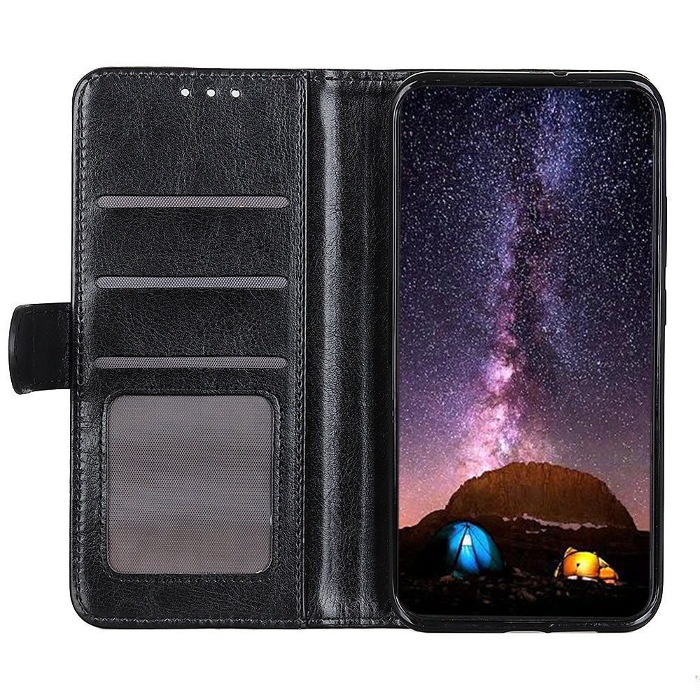 Crazy Horse Texture Leather Wallet Stand Cellphone Shell Case for Sony Xperia 5 III 5G