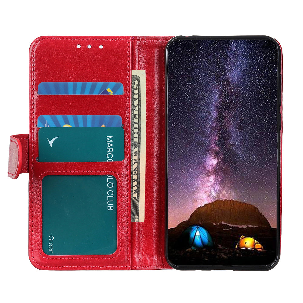 Crazy Horse Texture Leather Wallet Stand Cellphone Shell Case for Sony Xperia 5 III 5G