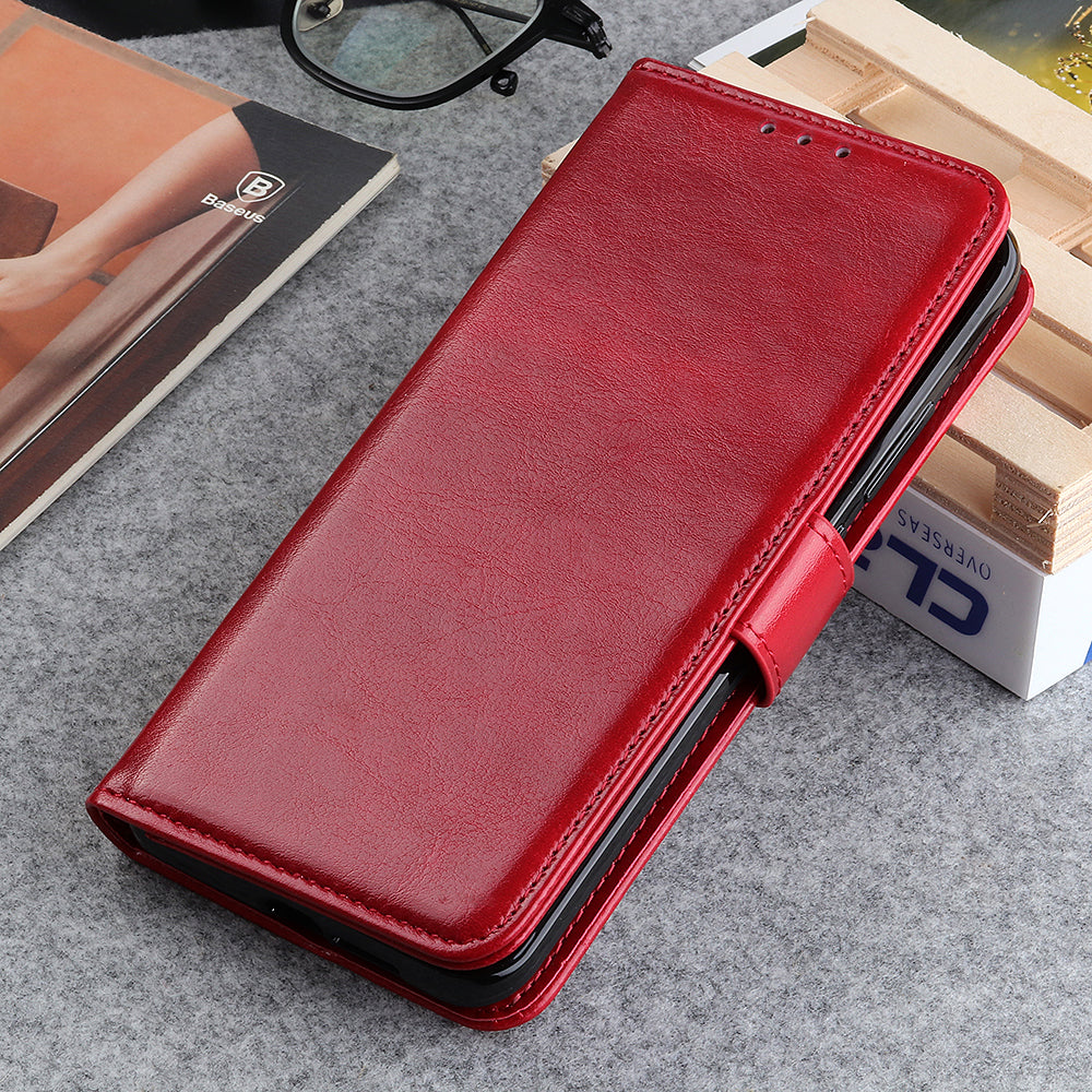 Crazy Horse Texture Leather Wallet Stand Cellphone Shell Case for Sony Xperia 5 III 5G