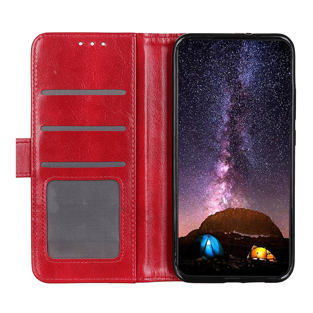 Crazy Horse Texture Leather Wallet Stand Cellphone Shell Case for Sony Xperia 5 III 5G