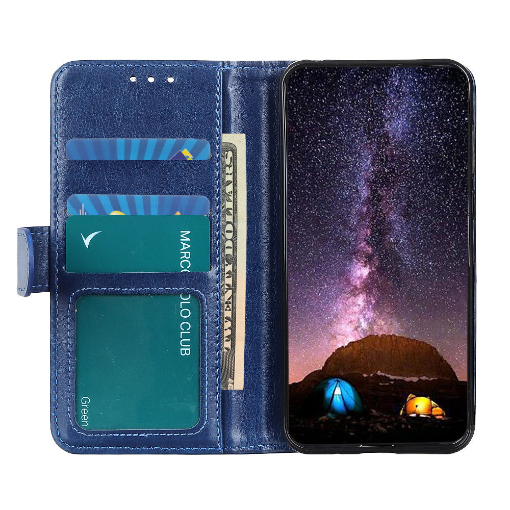 Crazy Horse Texture Leather Wallet Stand Cellphone Shell Case for Sony Xperia 5 III 5G