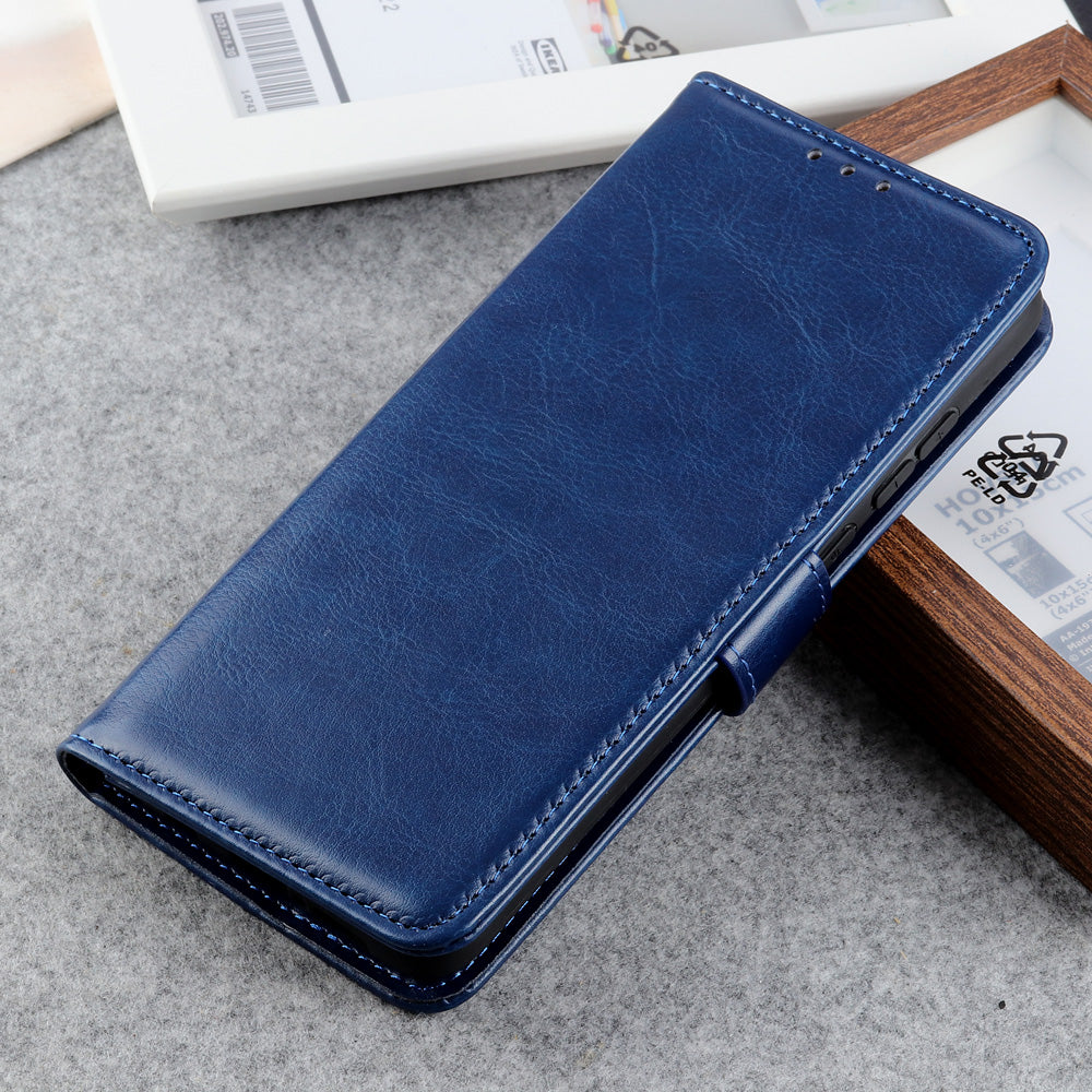 Crazy Horse Texture Leather Wallet Stand Cellphone Shell Case for Sony Xperia 5 III 5G